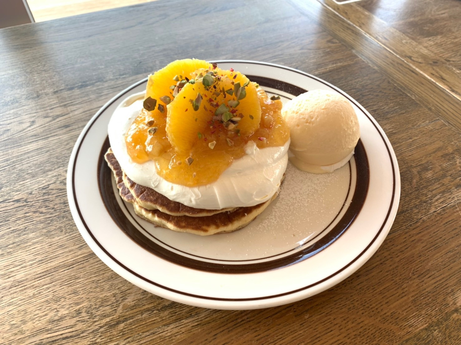 3月限定 オレンジマーマレードとクリームチーズのパンケーキ 小山市にあるカフェより最新のメニュー情報をブログでお知らせいたします